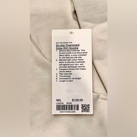 Lululemon Scuba Oversized Side-Slit Hoodie – Bone – M/L – NWT - Picture 3 of 10